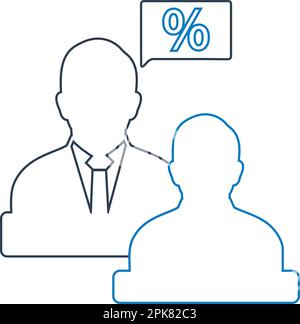 Tax advisor icon. Line style vector EPS. Stock Vector