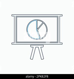 Business presentation icon. Line style vector EPS. Stock Vector
