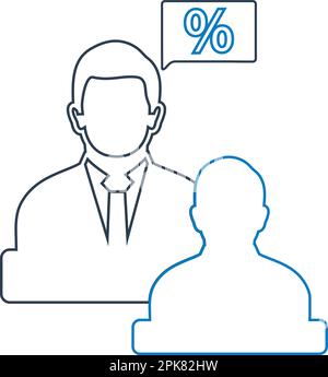 Tax advisor icon. Line style vector EPS. Stock Vector
