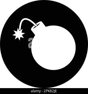 Bomb Explode Button Icon. Editable Vector EPS Symbol Illustration. Stock Vector