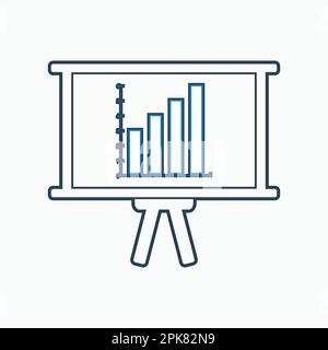 Business presentation icon. Line style vector EPS. Stock Vector