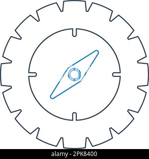 Compass icon. Line style vector EPS. Stock Vector