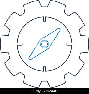 Compass icon. Line style vector EPS. Stock Vector