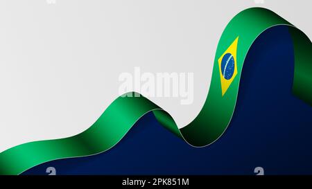 Brazil ribbon flag background. Element of impact for the use you want to make of it. Stock Vector