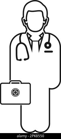 Doctor on duty line icon. Vector EPS Stock Vector Image & Art - Alamy