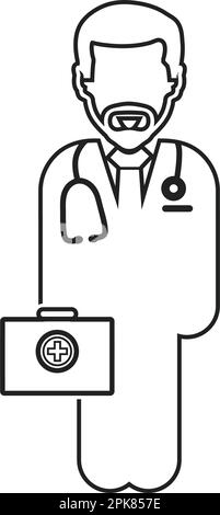Doctor on duty line icon. Vector EPS Stock Vector Image & Art - Alamy