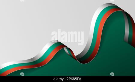 Bulgaria ribbon flag background. Element of impact for the use you want to make of it. Stock Vector