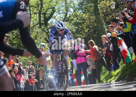 Zizurkil, Spain. 05th Apr, 2023. The Soudal - Quick Step rider, Remi Cavagna during the 3rd Stage of the Itzulia Basque Country 2023 between Errenteria and Amasa-Villabona, on April 05, 2023, in Zizurkil, Spain. (Photo by Alberto Brevers/Pacific Press) Credit: Pacific Press Media Production Corp./Alamy Live News Stock Photo