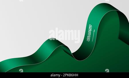 SaudiArabia ribbon flag background. Element of impact for the use you want to make of it. Stock Vector