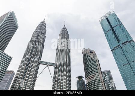 Kuala Lumpur, Malaysia - November 25, 2019: City skyline with Petronas Twin Towers Stock Photo