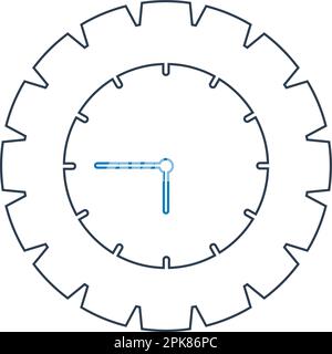 Time line Icon with Clock and gear symbol. Stock Vector