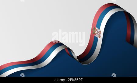 Serbia ribbon flag background. Element of impact for the use you want to make of it. Stock Vector