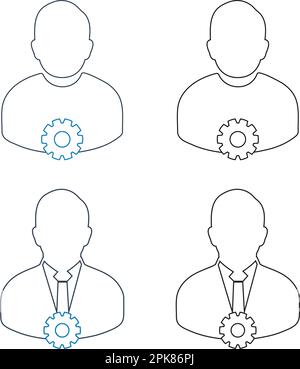 Account Settings Line icon. Vector EPS. Stock Vector