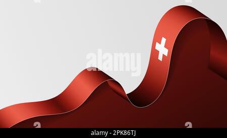 Switzerland ribbon flag background. Element of impact for the use you want to make of it. Stock Vector