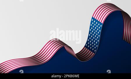 Usa ribbon flag background. Element of impact for the use you want to make of it. Stock Vector