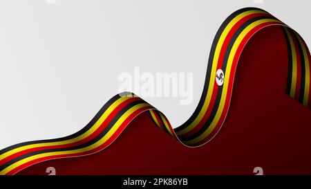 Uganda ribbon flag background. Element of impact for the use you want to make of it. Stock Vector