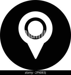 Location Navigation Pin Button Icon. Editable Vector EPS Symbol Illustration. Stock Vector