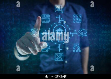 Artificial intelligence AI machine learning concept. High quality photo Stock Photo