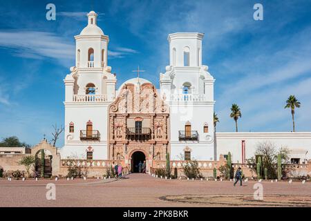 Tucson,Arizona,USA - December 27, 2022 : View of the Mission Xavier del Bac Stock Photo