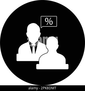 Tax Adviser Icon. Rounded Button Style vector EPS. Stock Vector