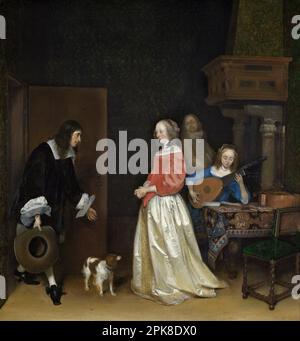 The Suitor's Visit circa 1658 by Gerard ter Borch (II) Stock Photo