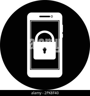 Cyber Security Icon. Rounded Button style vector EPS. Stock Vector