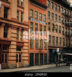 Whalebone sign on a building in Tribeca, Manhattan, New York Stock Photo