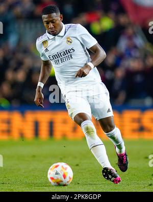 BARCELONA, SPAIN - APRIL 5: David Alaba of Real Madrid argue with Alex ...