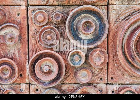 Background stone texture with circles for product photography or background. Stock Photo
