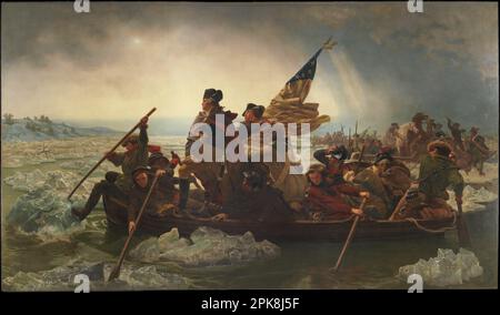 Washington Crossing the Delaware 1851 by Emanuel Gottlieb Leutze Stock Photo