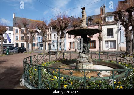 Place de Darnetal, Montreuil-sur-Mer, Hauts-de-France, France, Europe Stock Photo