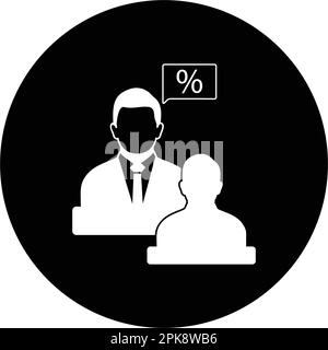 Tax Adviser Icon. Rounded Button Style vector EPS. Stock Vector