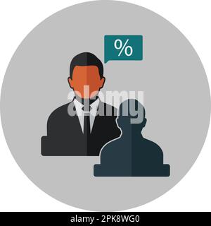 Tax Adviser Icon. Button style vector EPS. Stock Vector