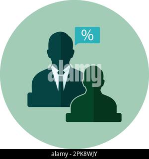 Tax Adviser Icon. Button style vector EPS. Stock Vector
