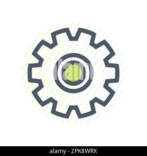 Mechanical Gear, Settings Line Icon. Editable Vector EPS Symbol Illustration. Stock Vector