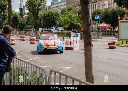 Marosvasarhely/ Transylvania - June 23 rd 2018: Ford Puma  performing during Super Rally Trofeul Targu Mures. Stock Photo