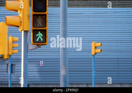 traffic signals at a junction in a contemporary modern city Stock Photo