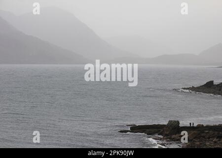 The end of the world on the isle of Skye in Elgol - Scotland Stock Photo