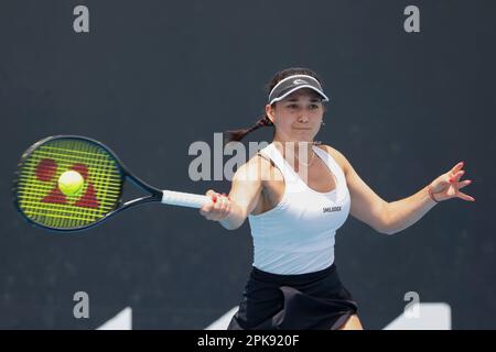 Eva Lys of Germany in action against Jessica Pegula of USA during the