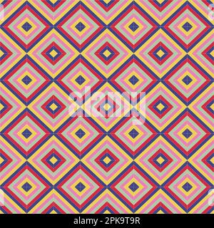 Psychedelic wavy liquid swirl groovy check illustration.1970s trendy groovy design background Stock Vector