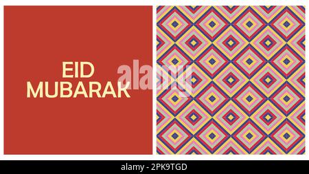 Ramadan Kareem Eid Mubarak greeting card illustration Moroccan art Arabic geometric Stock Vector