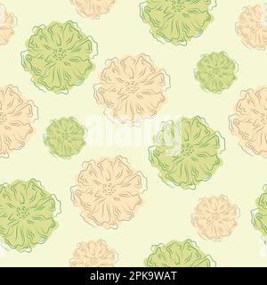 Floral seamless repeat pattern. Flower vector illustration. Beautiful surface pattern trendy minimal romantic textile fashion print. Feminine Elegant Stock Vector