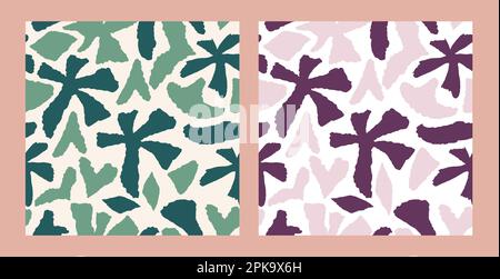 Abstract floral surface pattern design vector illustration. abstract organic hand drawn shapes seamless repeat pattern Stock Vector