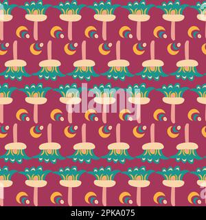 Abstract floral surface pattern design vector illustration. abstract organic hand drawn shapes seamless repeat pattern Stock Vector