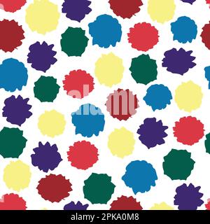 Contemporary abstract polka dot seamless repeat pattern design. Abstract shapes. minimal trendy surface pattern colorful vector illustration Stock Vector