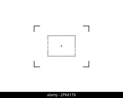 Camera focus lens icon isolated on white background. Photo camera viewfinder screen. Vector Line camera focus target. Stock Vector