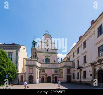 Opava (Troppau), Minorite Monastery with Church of the Holy Spirit (Kostel svateho Ducha) in Moravskoslezsky, Moravian-Silesian Region (Mährisch-Schlesische Region), Czechia Stock Photo