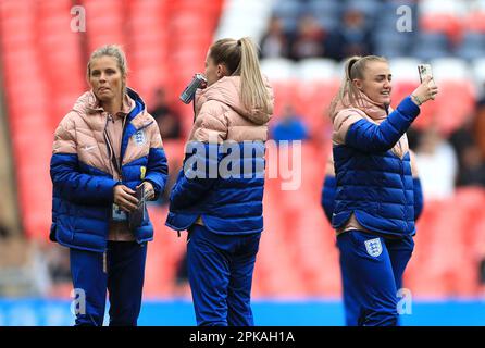 England's Rachel Daly and Georgia Stanway during the Women's Finalissima at Wembley Stadium, London. Picture date: Thursday April 6, 2023. Stock Photo