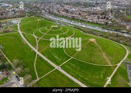 Aerial view of Northala Fields, Northolt, West London, UK. Stock Photo