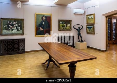 Bucharest, Romania- April 2, 2023. Interior of the Zambaccian Museum in Bucharest, a branch of The National Museum of Art of Romania. Stock Photo
